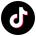 Flat vector TikTok logo icon, classic musical note in white with cyan/red accent outlines on a circular black background, 48x48 px, centered, no text, high contrast, simple, PNG
